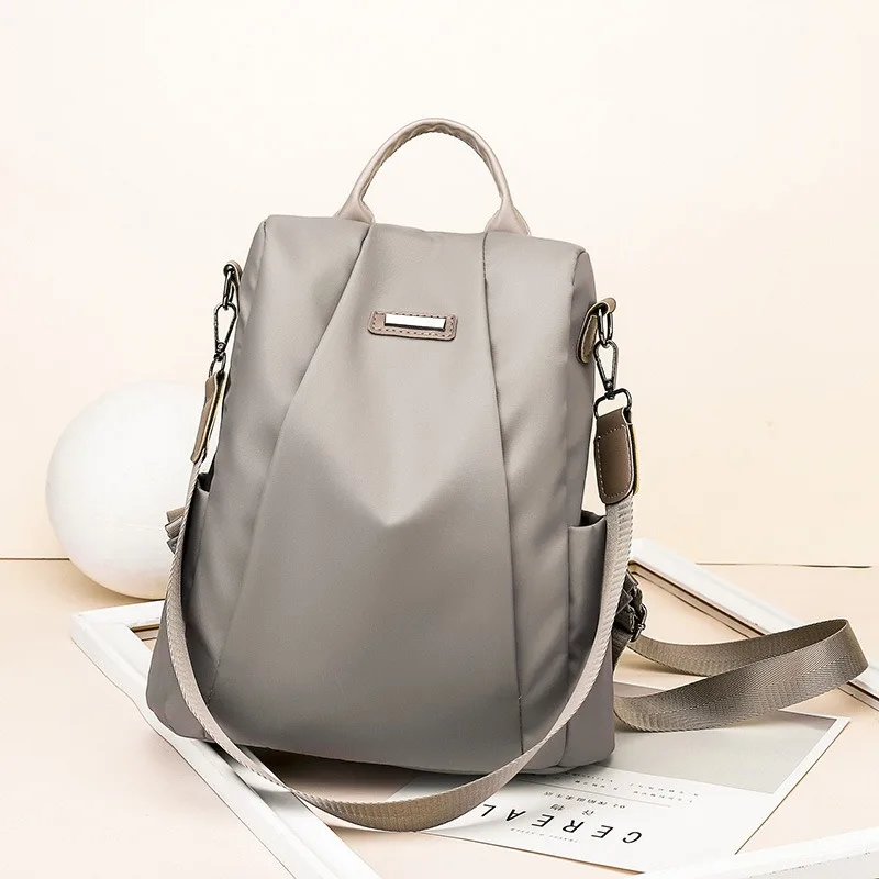 Women Multifunction Backpack Solid Casual Korean Anti-theft Oxford Travel Backpack Korean Fashion Stylel Large Capacity Bag 4