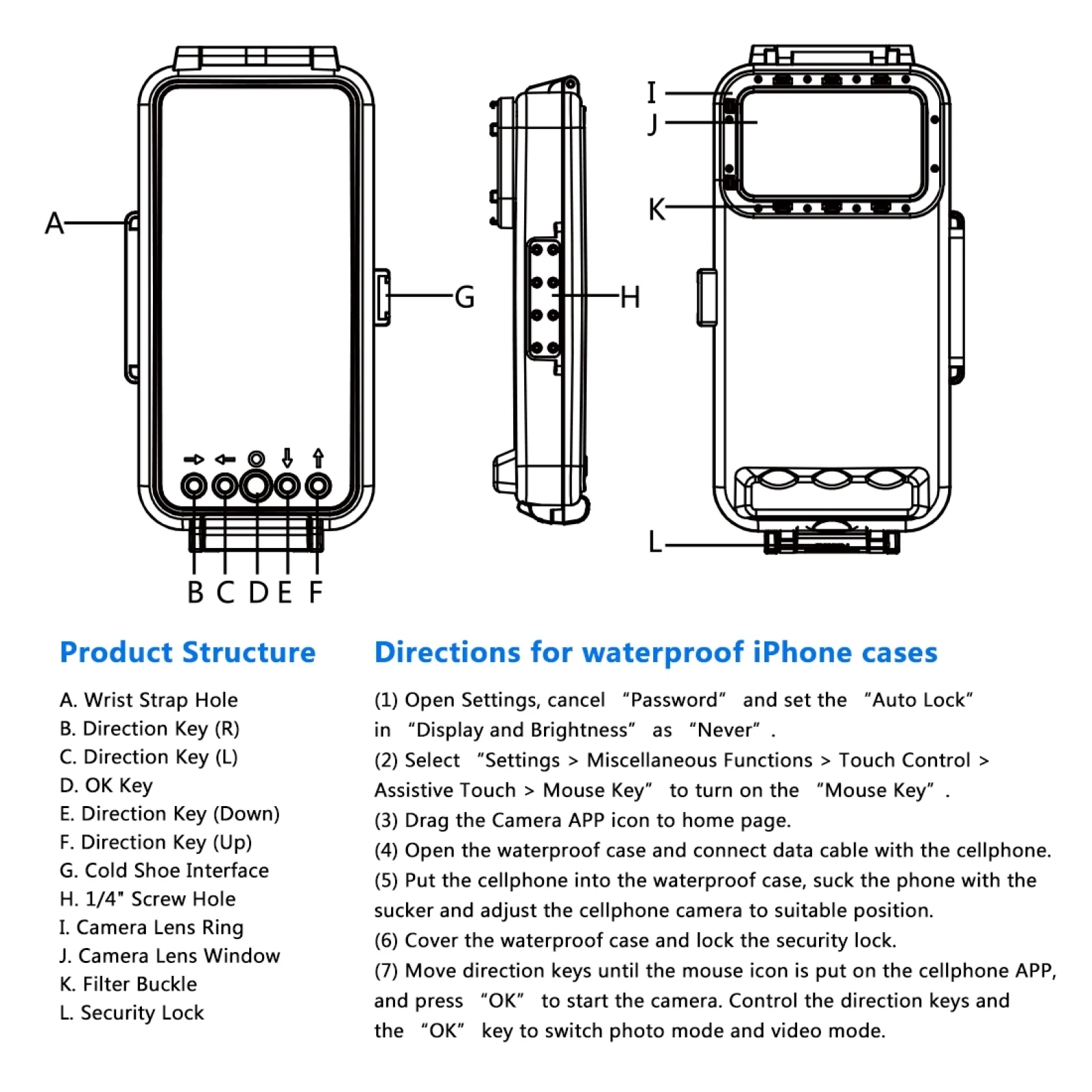 PULUZ 45m147ft Waterproof Diving Case Photo Video Taking Underwater Housing Cover for iPhone 6s 7 8 X 11 12 13 14 Series Above