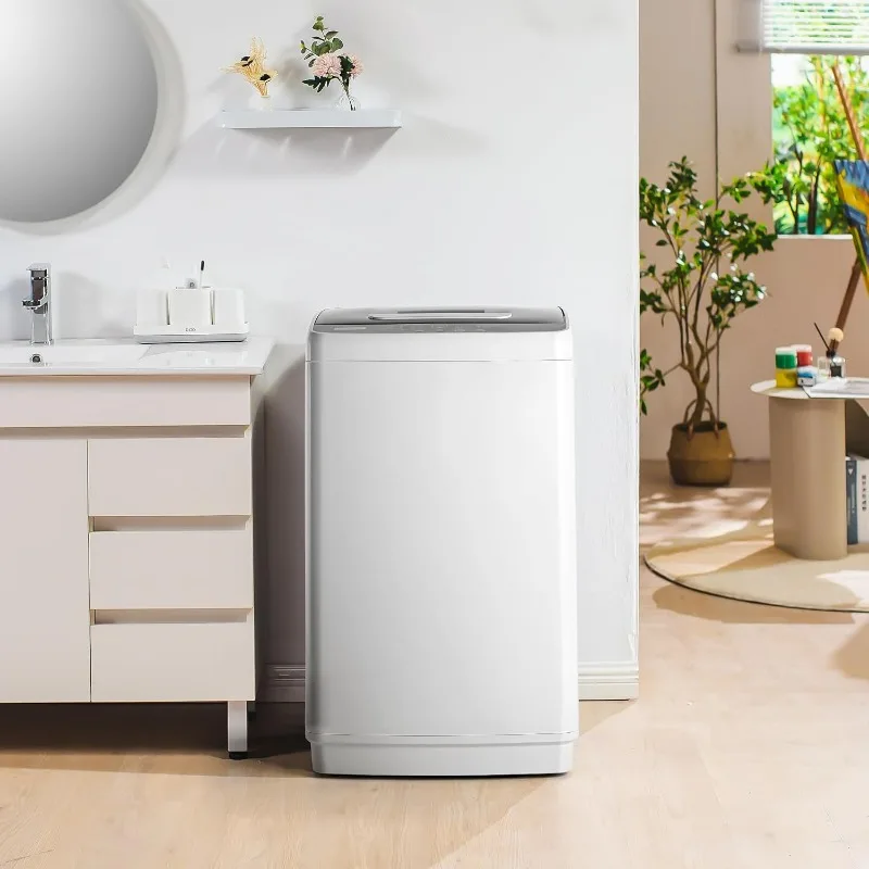 Portable Washer, 8.8LBS Capacity Small Portable Washing Machine with 10 Programs 5 Water Levels, Drain Pump and LED Display,