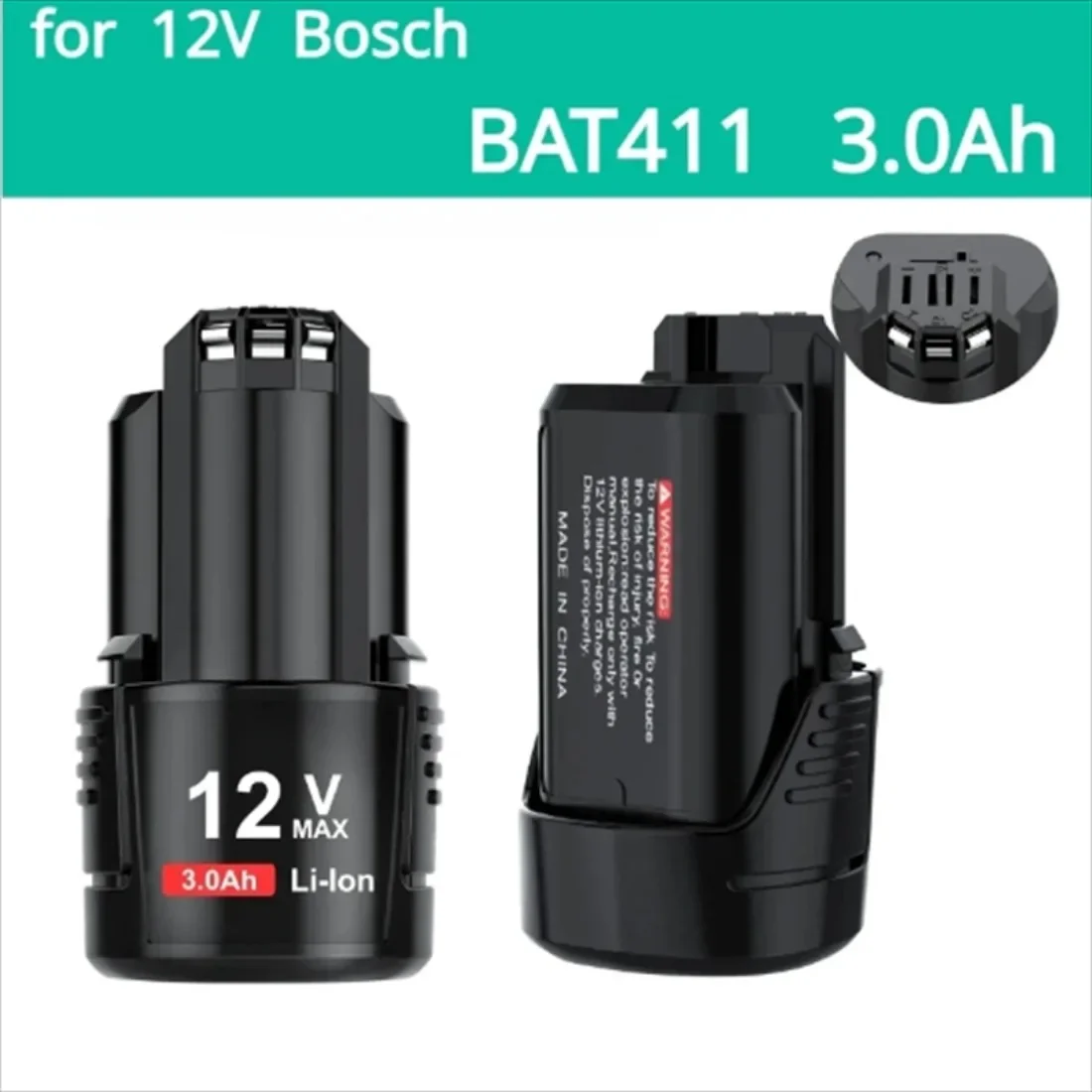 

Li-ion battery for Bosch, 12V, 10.8V, 3000mAh, BAT411, BAT411A, BAT412A, BAT420, 2607336014, 2607336864 G