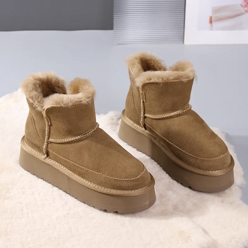 Ankle Boots Platform Women's Snow Boots Suede Plush Thermal Casual Shoes 2023 Winter Thick Gothic Fashion Shoes Women's Boots