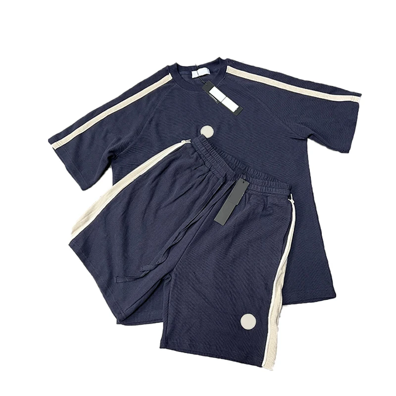 

Summer Washing Make Old Short-sleeved Topstoney Retro Badge Patch Basic Round Neck Casual T-shirt 238#