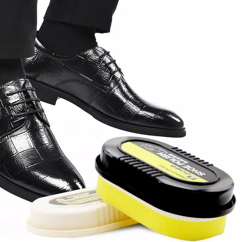 Shoe Shine Sponge Leather Polish Sponge Brush Multi-Purpose Leather Color Restorer For Home Business Trip Work Area Travel