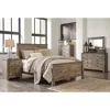 Trinell Rustic 2 Drawer Nightstand with USB Charging Stations - 29.65" Tall in Warm Brown 5