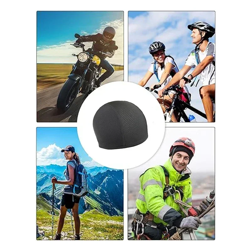 1PC Motorcycle Cycling Cap Quick Dry Breathable Moisture Wicking Under Helmet Beanie Inner Lined Dome Sport Cap Cycling Hat