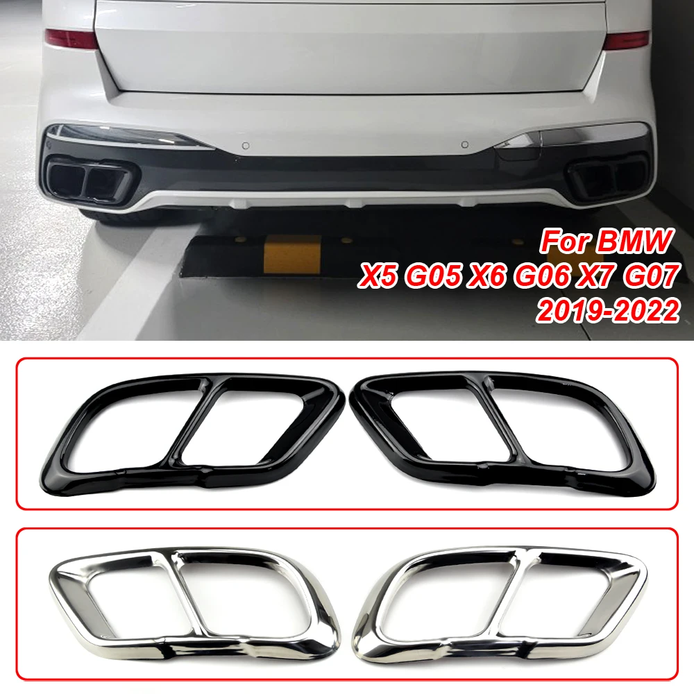 

Stainless Steel For BMW X5 G05 X6 G06 X7 G07 2019-2021Car Tail Muffler Exhaust Pipe Output Cover Accessory(for M Sports Version)