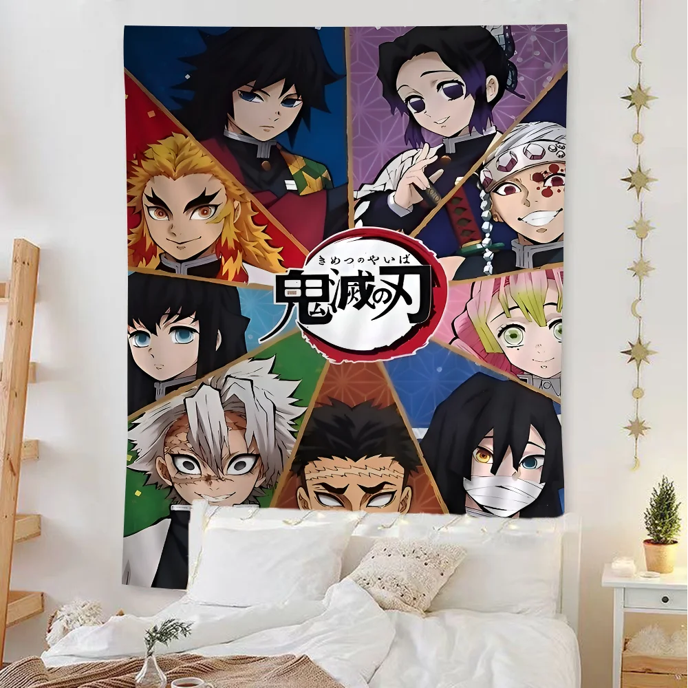 Demon Slayer Hippie Wall Hanging Tapestries Bohemian Wall Tapestries Mandala INS Home Decor
