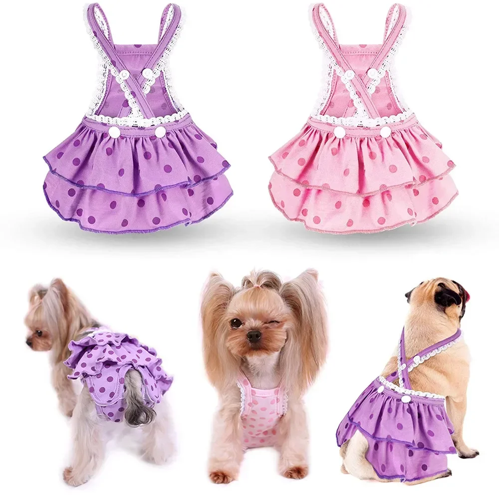 Dog Diapers Female Washable Menstrual Panties Nappy Sanitary Physiological Underwear Dot Print Shorts Puppy