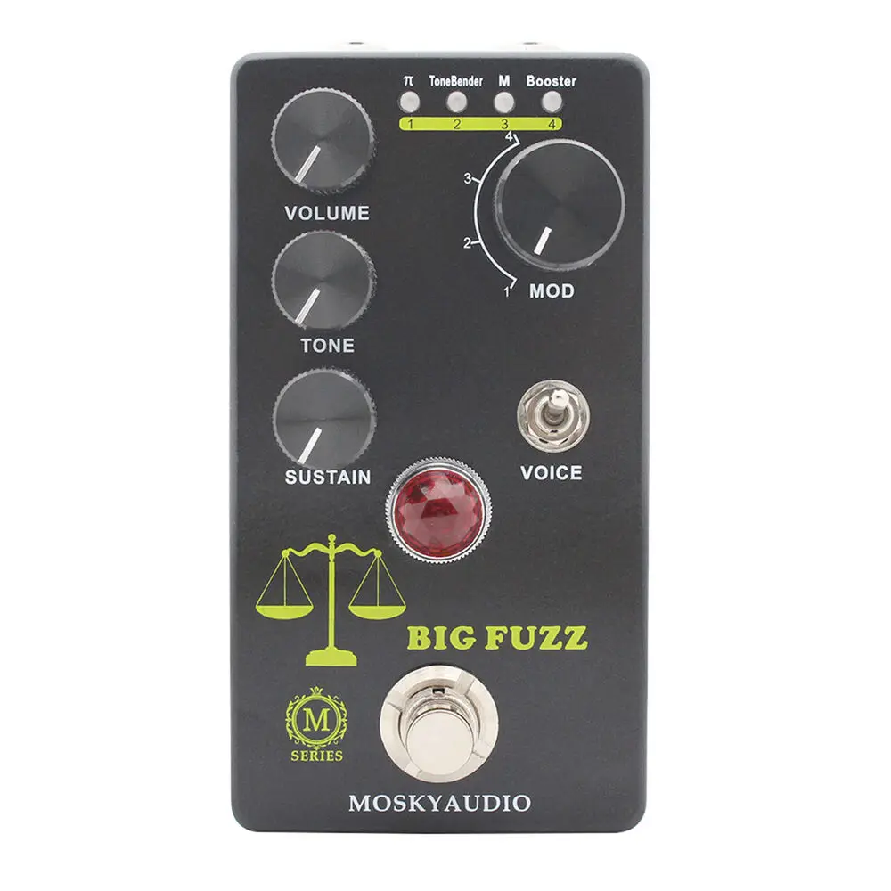 MOSKY-BIG FUZZ Pédale d'effet électrique, JEDistortion, Fuzz Booster, Bouton 4 modes