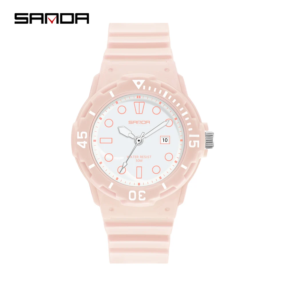 SANDA brand new simple electronic watch multifunctional versatile women's watch Outdoor sports glow-in-the-dark waterproof watch
