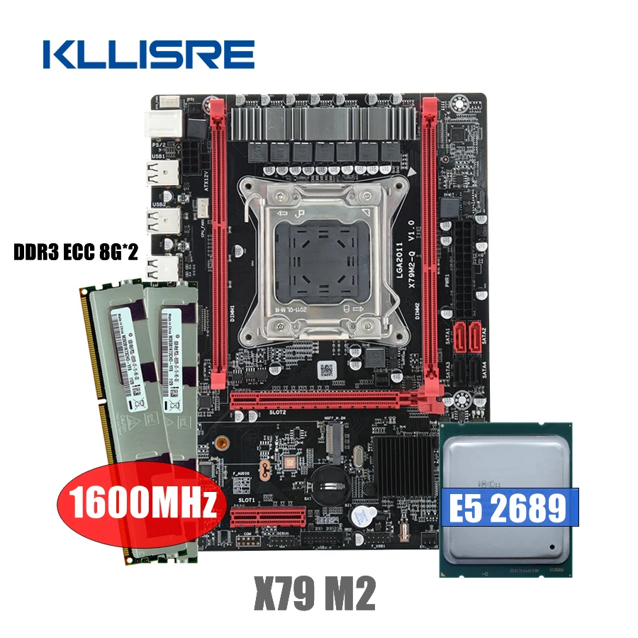 Kllisre X79 Motherboard Combo Kit Set Lga 2011 E5 2689 Cpu 2*8gb Memory