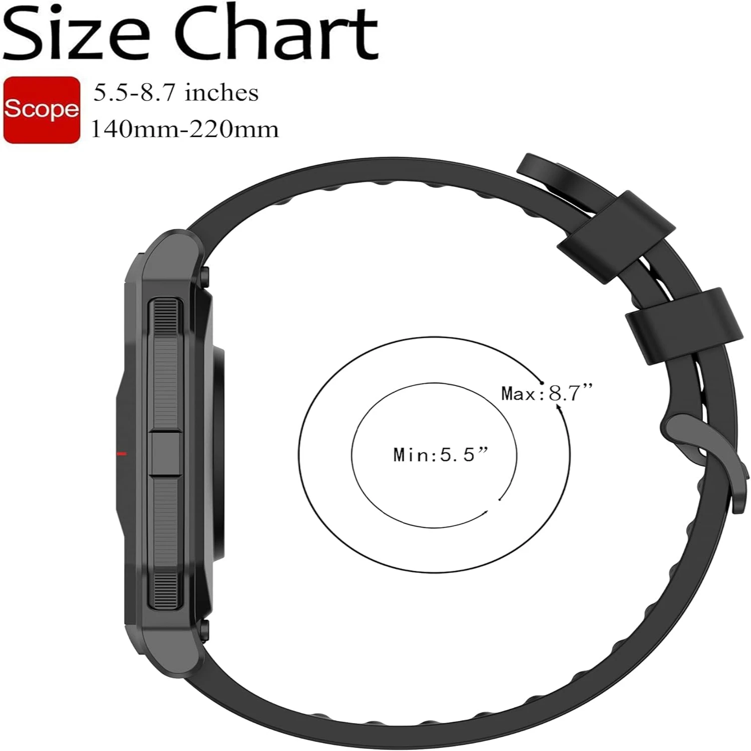Comfortable and Durable Soft Silicone Replacement Band for Neo Smartwatch, Compatible with Neo Smartwatch, Stylish and Reliable