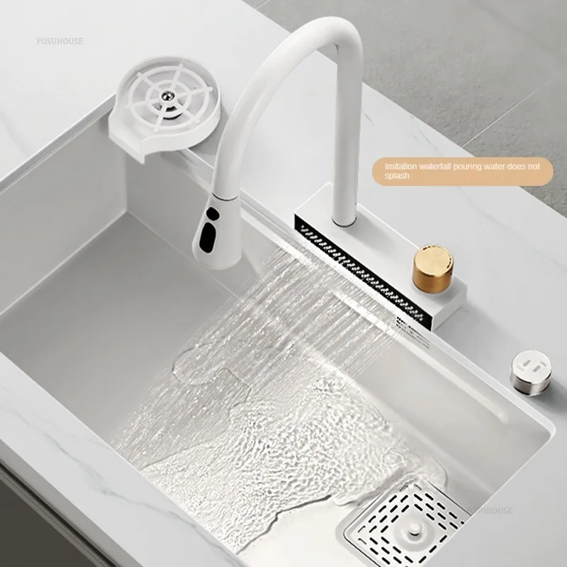 Japanese Stainless Steel Kitchen Sinks for Cafe Scratch-resistant Cup Washer Sink Multi-functional Kitchen Sink for Home