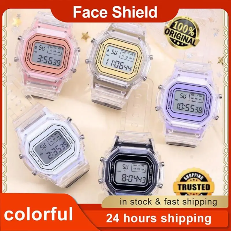

Luminous Electronic Watch Ladies Transparent Strap Alarm Clock Watch Multifunctional Waterproof Digital Wristwatches As A Gift