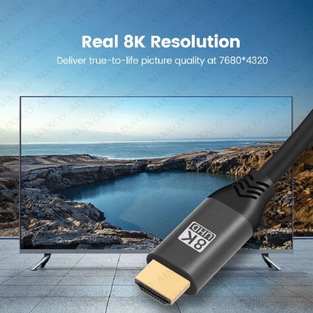 AIXXCO 8K HDMI-Compatible Cable 4K/120Hz V2.1 Wire Ultra High-Speed 48Gbps 8K/60Hz HDMI-Compatible Splitter Digital Cable Cord hdmi cable hdmi splitter converter