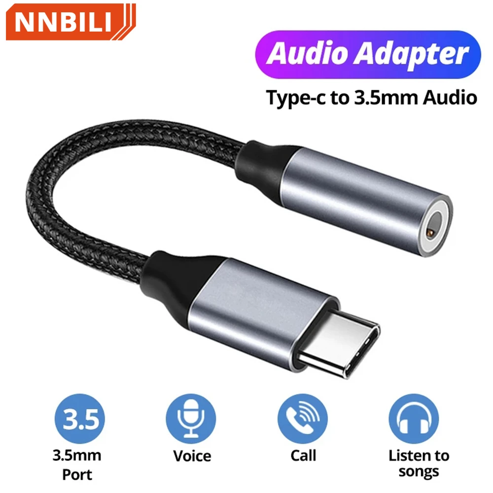 Nylon Braid Usb Type C To 3.5mm Aux Adapter Type-c 3 5 Jack Audio Cable Earphone Cable Converter For Samsung Xiaomi Poco Ipad - Audio & Video Cables - AliExpress