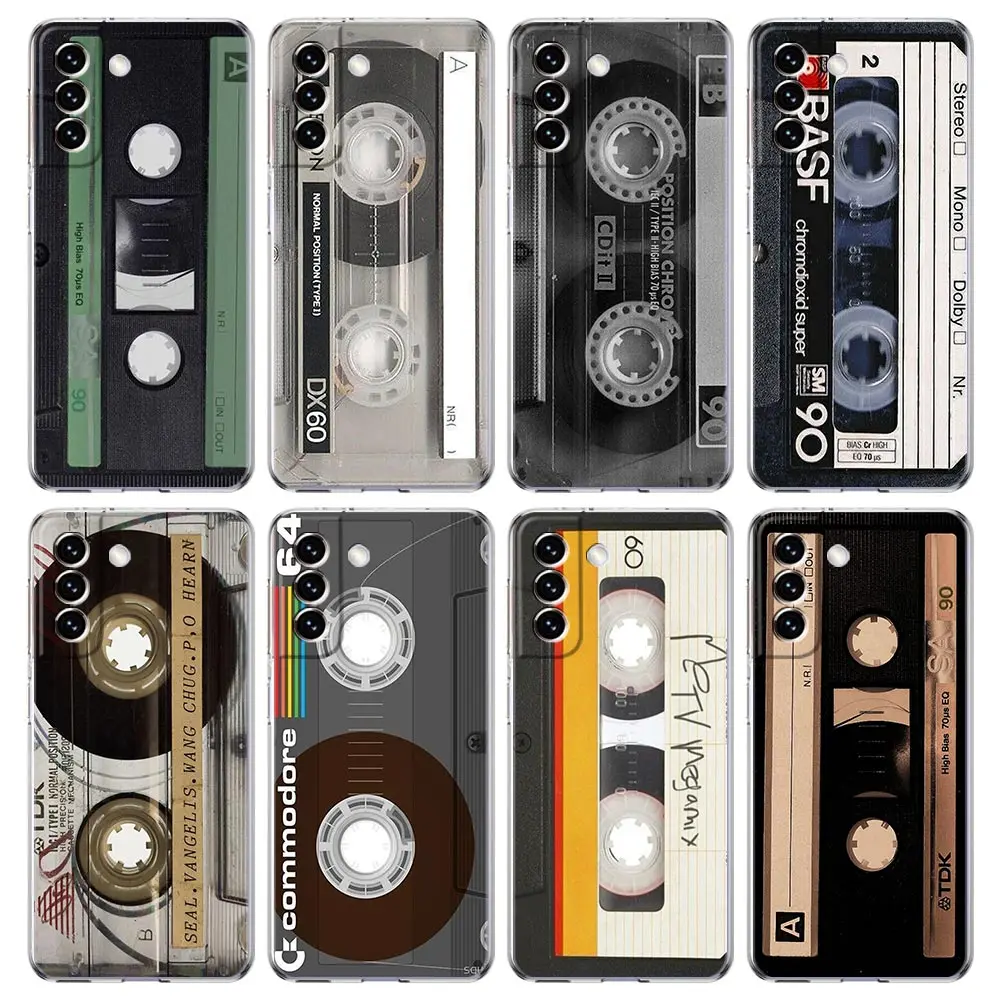 Clear Soft Phone Case with Magnetic Radio Tape Cassette Design