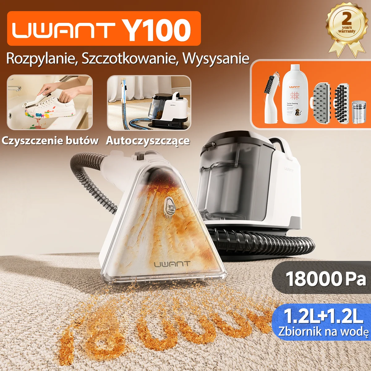 Odkurzacz myjka piorąca Uwant Y100 18KPa z Polski za $85.94 / ~309zł