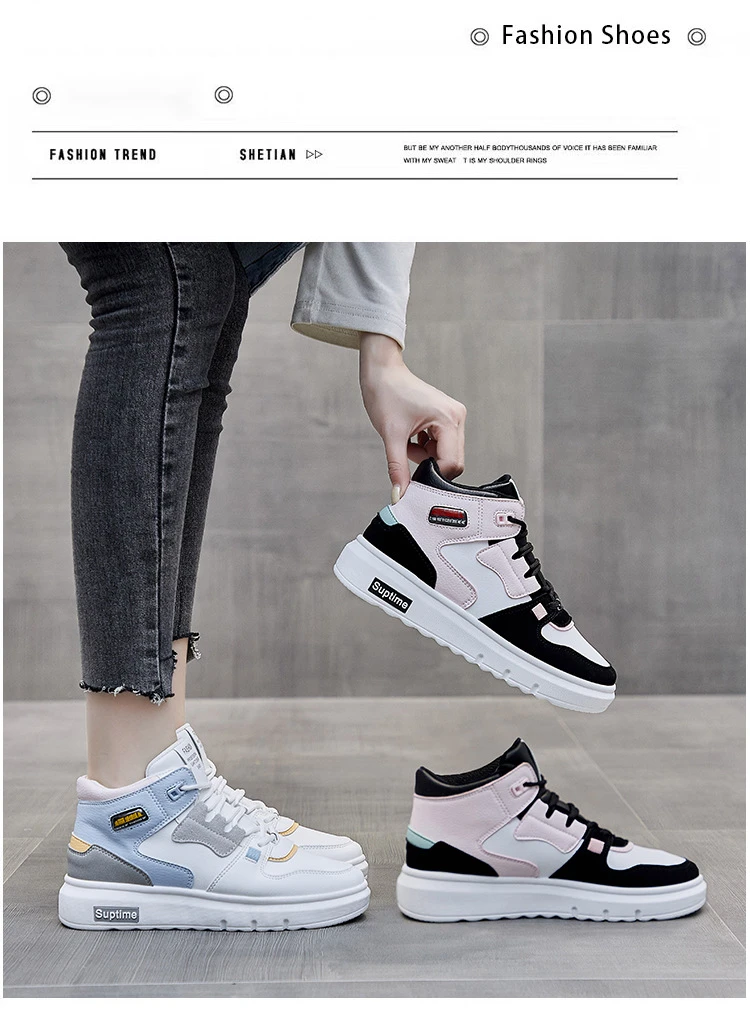INS – petites chaussures blanches montantes pour femmes, chaussures de planche pour étudiantes coréennes à semelle épaisse, Matsuke décontractées, nouvelle collection printemps 2023_voghion.com