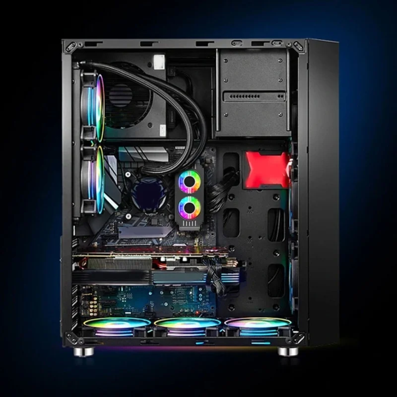 ARGB RAM 라디에이터 컴퓨터 메모리 모듈 히트 싱크 PWM 온도 제어 듀얼 팬 DDR DDR2 DDR3 DDR4 DDR5 화이트