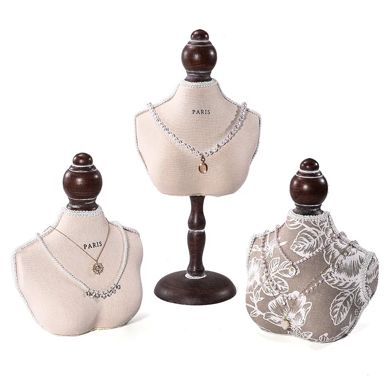 Espositore per collane con manichino Espositore per collane professionali Scaffale Organizzatore di archiviazione portatile Porta gioielli da donna di lusso - immagine 3