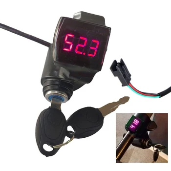 Acceleratore Elettrico per E-bike con Meccanismo di Blocco a Chiave e Monitor Digitale della Tensione per Manubri da 7/8 Pollici e Utilizzo a 24V 36V 48V 60V 72V
