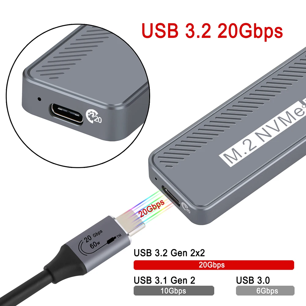  ƺ PC  SSD ̽, M.2 NVMe SSD Ŭ, USB3.2 GEN2 * 2, 20Gbps ָ Ʈ ̺ Ŭ, ִ 4TB