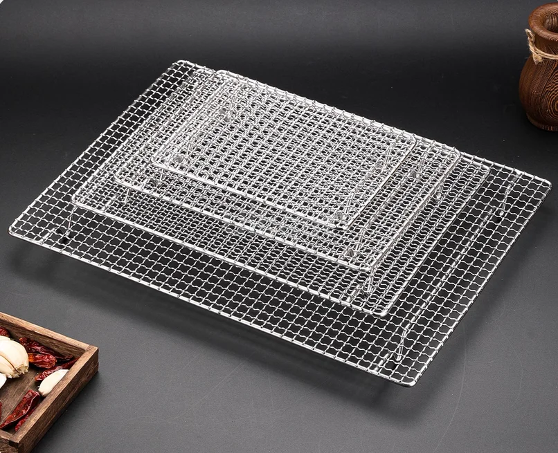 304 stainless steel oven square barbecue bbq mesh rectangular baking tool oil draining rack cake drying rack cooling tray