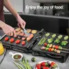 4-Slice Digital Electric Contact Grills & Griddles Portable Hot Plate with Top Glass Exterior Electric Barbecue Grill 6