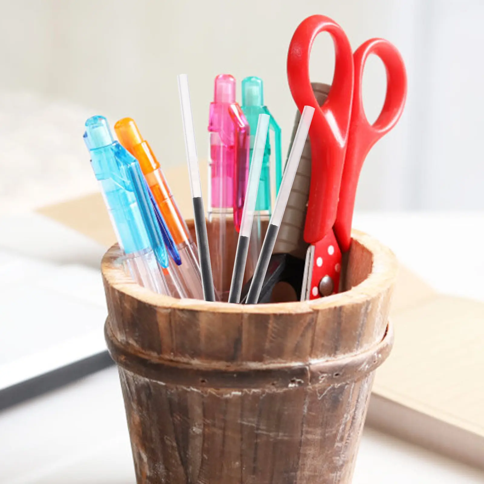 100Pcs 프레스 타입 젤 펜 리필 중성 잉크 교체 부드러운 필기 사무용품 펜용 잉크 리필