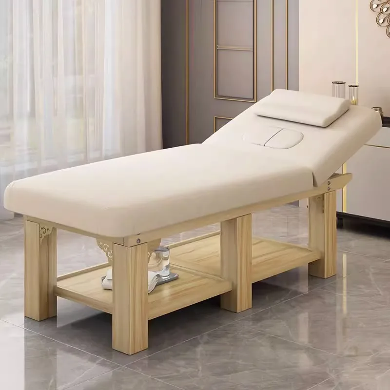 Lash Tattoo Wooden Massage Bed Bathroom Examination Physiotherapy Massage Table Adjust Lettino Estetista Salon Furniture WKMTB