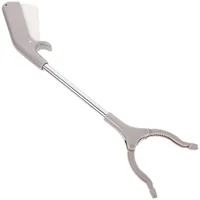 2 Pcs Stainless Steel Garbage Clip Tool Trash Picker Litter Grabber Clamps Abs Rubbish Elderly 1
