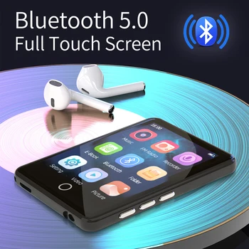 RUIZU M17 금속 블루투스 5.0 MP3 음악 플레이어, 터치 스크린 휴대용 내장 스피커 워크맨, FM 라디오 레코더, 전자 책 MP4
