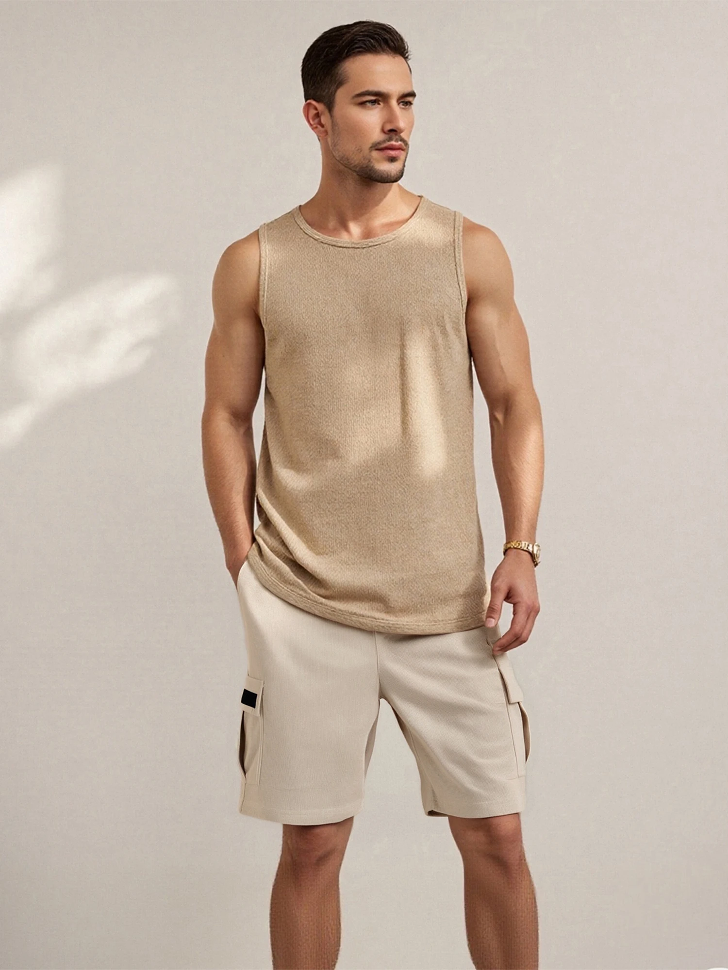 Men s Lightweight Quick Dry Cargo Shorts with Adjustable Drawstring Waist and Multiple Pockets for Summer Beach Activities