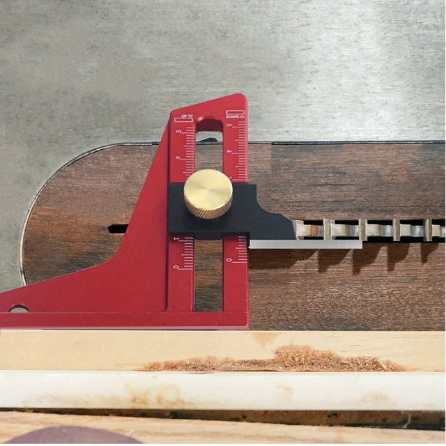 Misuratore Di Profondit&agrave; Per Legno | Range 0-55mm | Lega Alluminio | Per Frese E Seghe