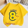 Pokemon Birthday Number Baby T Shirt Pikachu Yellow T Shirt+Shorts Infant Boy Girl Tees Tops Anime Cartoo Kids Summer Clothes 4