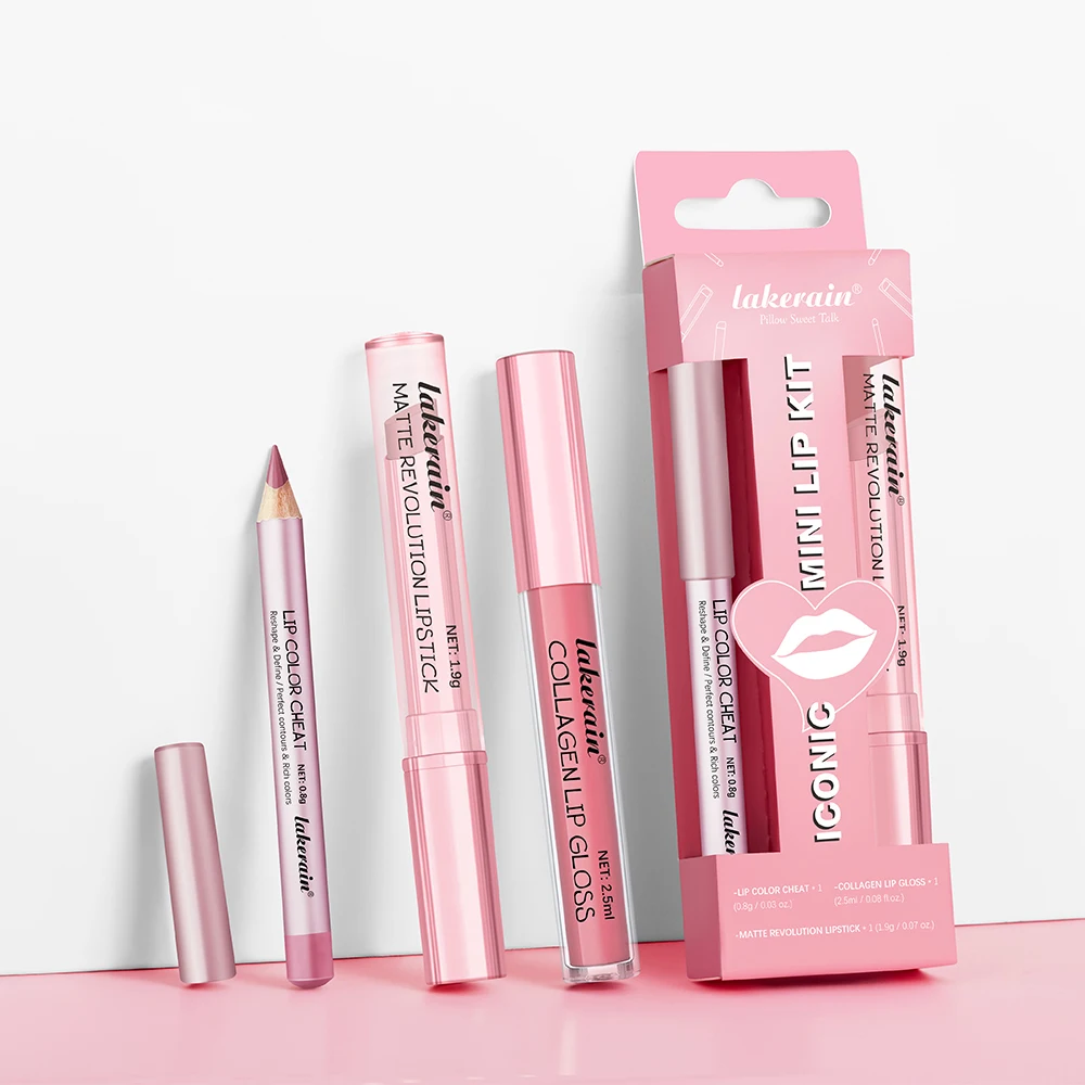Lipliner&Lipstick Lip Gloss Set Waterproof Long Lasting Lip Makeup Matte Travel Mini Set Women's Makeup Cosmetics 3pcs/set