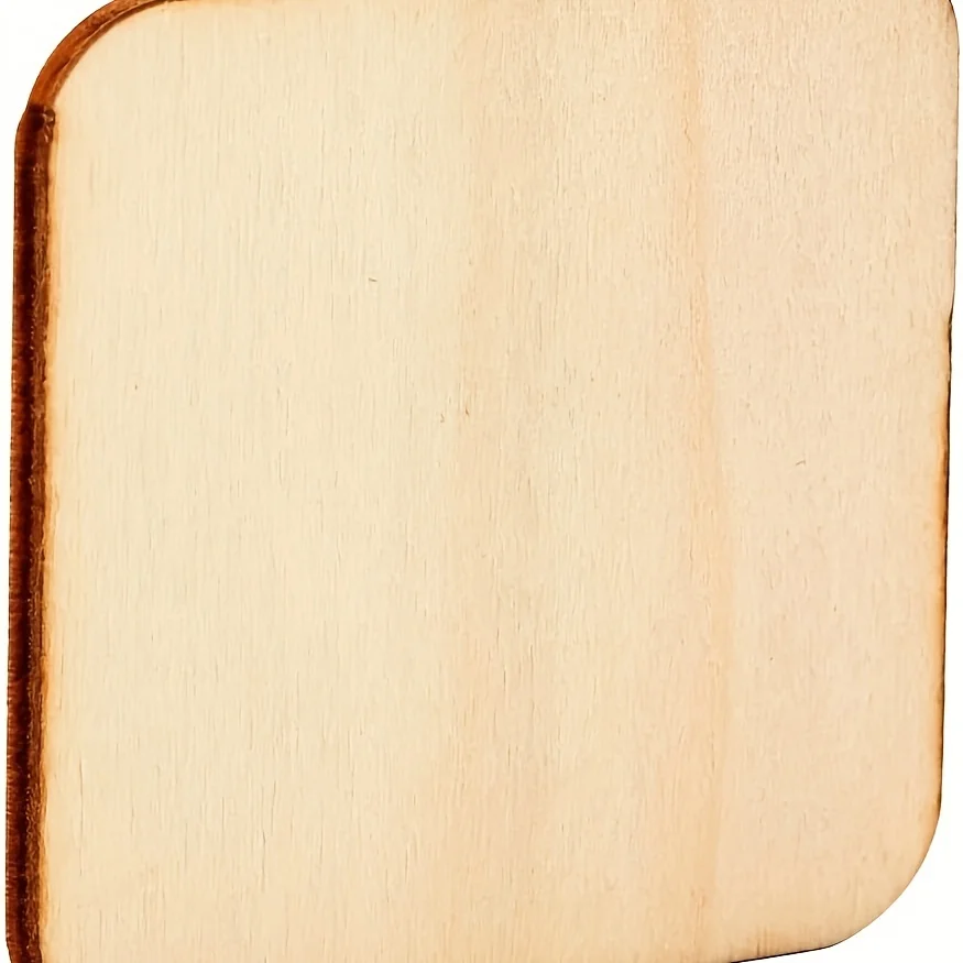 50Pcs 미완성 된 나무 조각, 2X2 인치 빈 나무 사각형, DIY 공예 그림 컵 받침 조각에 대 한 나무 사각형 컷 아웃 타일