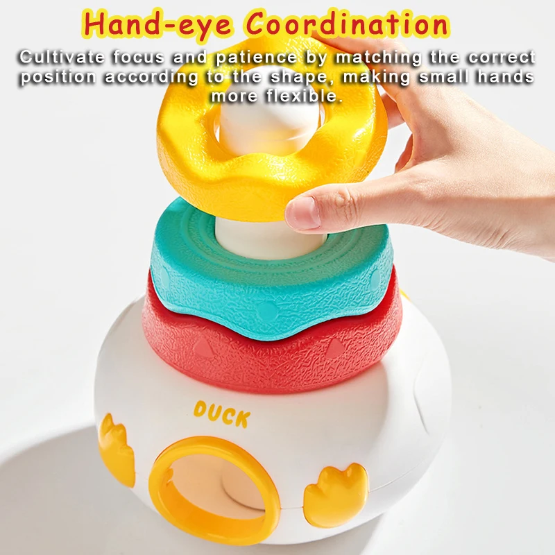 Children Stacking Montessori Sensory Toys Color Shape Sorting Matching Puzzle Games Fine Motor Skills Learning Educational Toys
