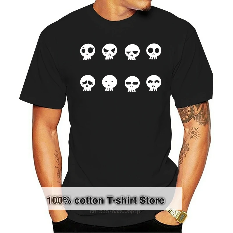 

Death Skull Faces T-Shirt Mens S-3Xl Rock Goth Skulls Biker Funny Design Tee Shirt
