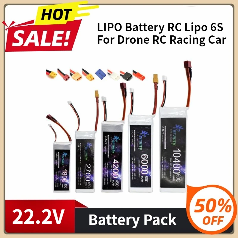 Batterie LiPo 6S 22.2V Drone 2200-6000mAh 45C-60C XT60/XT90