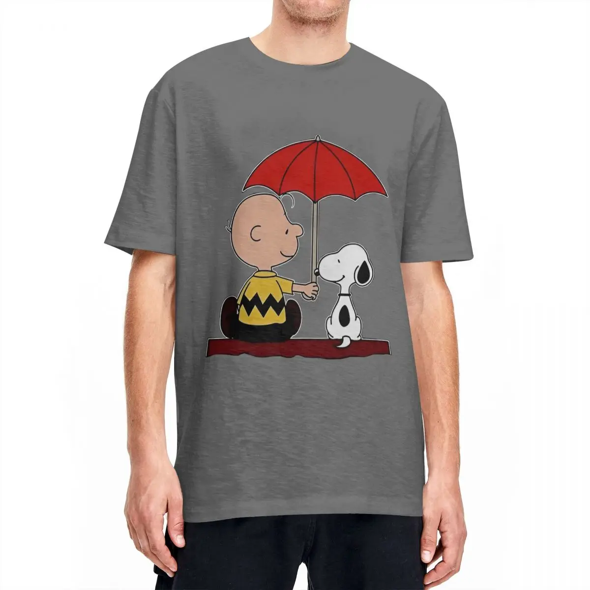 thumbnail image 1 of Camiseta de dibujos animados de Charlie Brown y Snoopy de Peanuts, camisetas divertidas de manga corta, camisetas de algodón puro con cuello redondo, camisetas de gran tamaño, 1 of 5