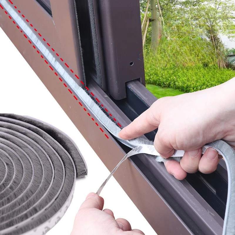 Brush Strip Self Adhesive Door Window Weather Stripping Anti Bug Seal 10M