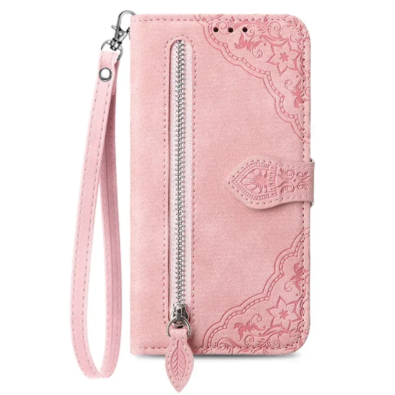 Leather Crossbody Wallet with Magnetic Lanyard and Card Slot Cover