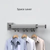 Retractable Clothes Hanger,Aluminum Alloy Folding Drying Rack, Wall-mounted Collapsible Drying Rack, Space Saver Clothes dryer 5
