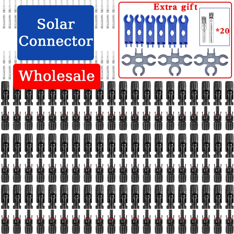 

Wholesale Solar Connector PV Plug 1000V 30A DC Connectors Kit With Wrench for Photovoltaic PV/MC Cable 2.5/4/6mm²