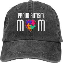 

Proud Autism mom Autistic Child Baseball Cap Unisex Dad Cap Cowboy hat Trucker Hat Ball Cap Cowgirl hat Black