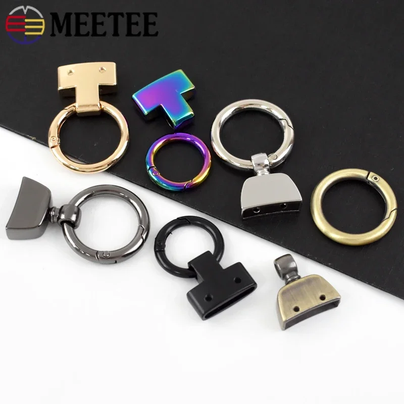 Meetee O 링 금속 버클 용수철 키 체인 웨빙 행어 후크 나사 벨 연결 걸쇠 가방 하드웨어 액세서리, 20mm, 25mm, 4 개, 10 개