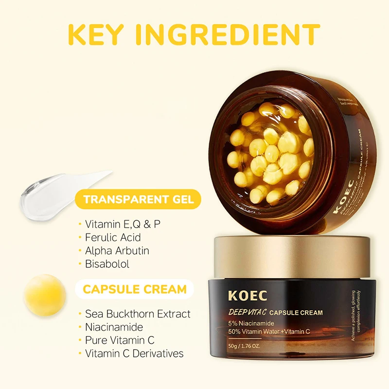 50g VC Gold Boba Vitamin C Golden Capsule Face Moisturizer Skin care