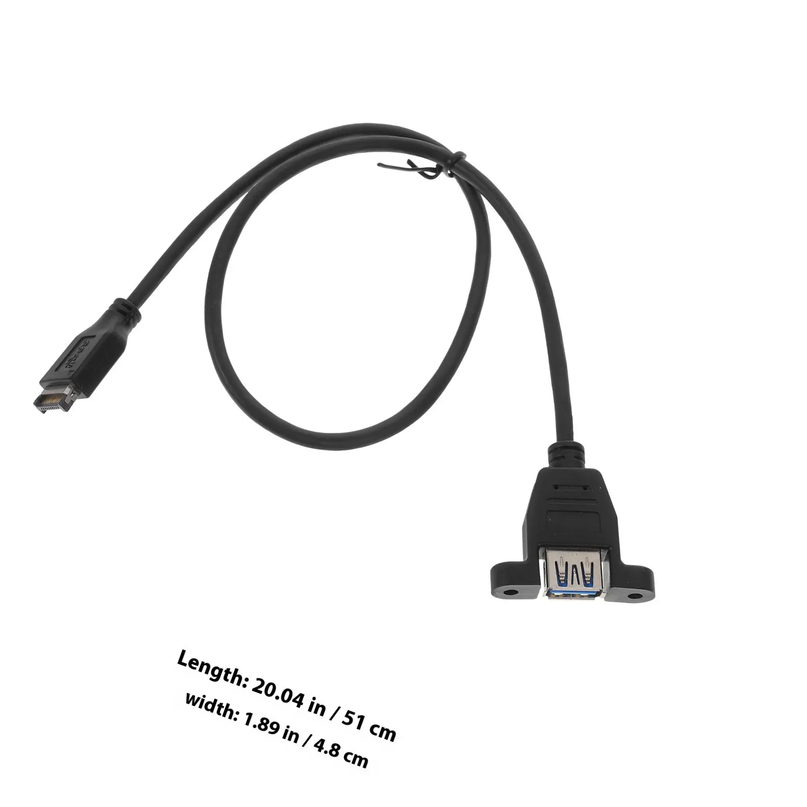 패널 마운트 USB 3.0 어댑터 케이블 - USB A 타입(수) 0.5m 연장 케이블 (컴퓨터 전면 패널 장착용 내부 헤더)